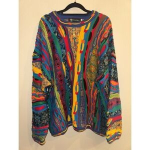 Tundra Canada Vintage Coogi Style Knit Sweater Size Large